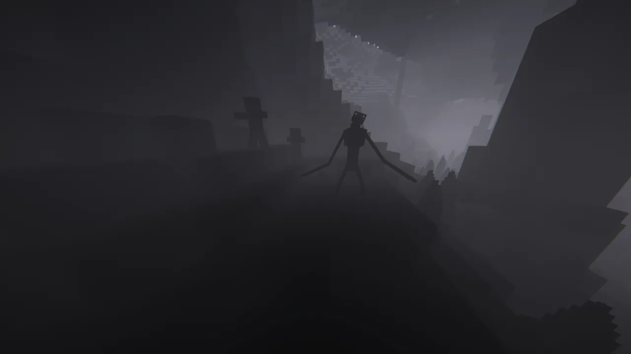 Criaturas de Cave Dweller Reimagined en una cueva oscura de Minecraft