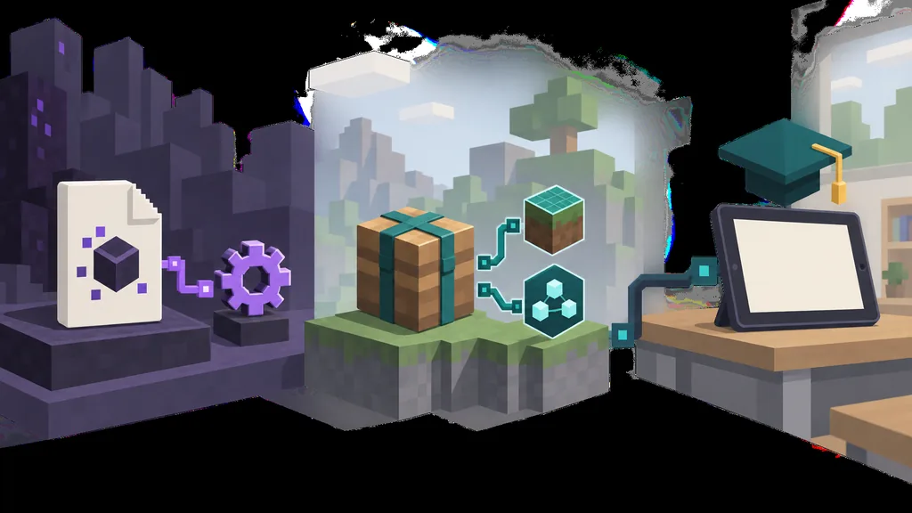 Redaktioneller Vergleich der Inhaltswege für Java-Mod, Bedrock-Add-on und Minecraft Education